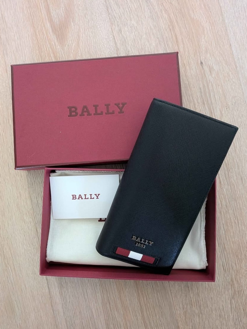 Bally Black Leather Long Wallet